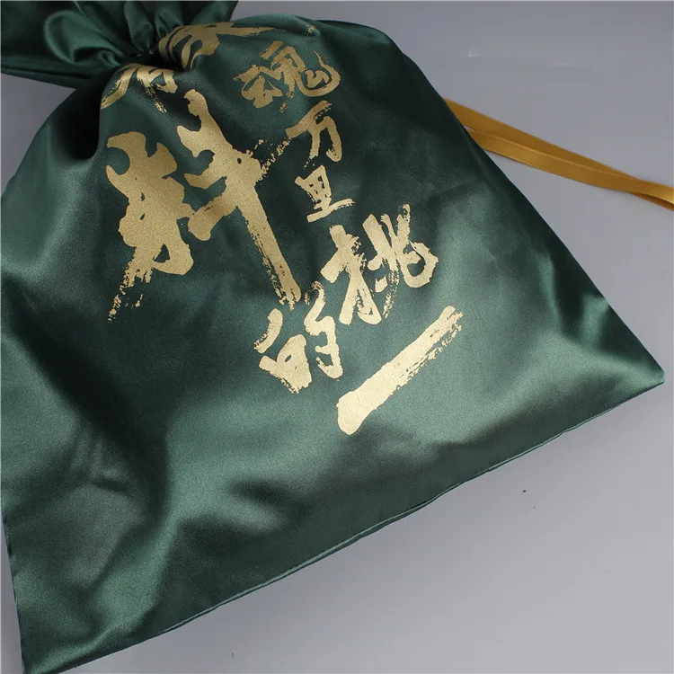 Luxurious European Style Satin Silk Jewelry Drawstring Pouch Bag Satin Makeup Packaging Bag