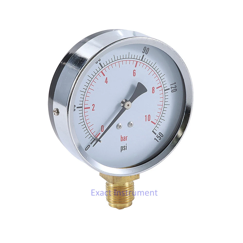 Wholesale Price Dry Manometer with Black steel and Chrome Ring-Bourdon Tube Pressure Gauge-Mechanical Pressure Gauge