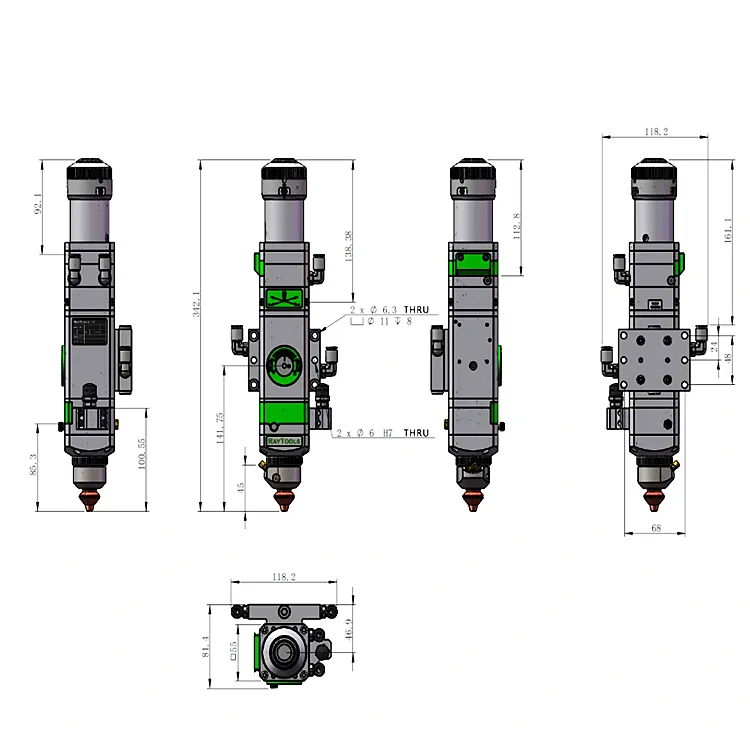 Ручная фокусировка Raytools волоконная Лазерная режущая головка BT210S BT220 BT240S для волоконно-лазерной резки