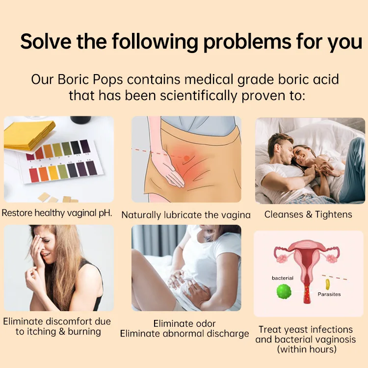 Hot Sell Vaginal Detox Cleaning pills boric acid yoni pops vaginal organic vaginal cleansing