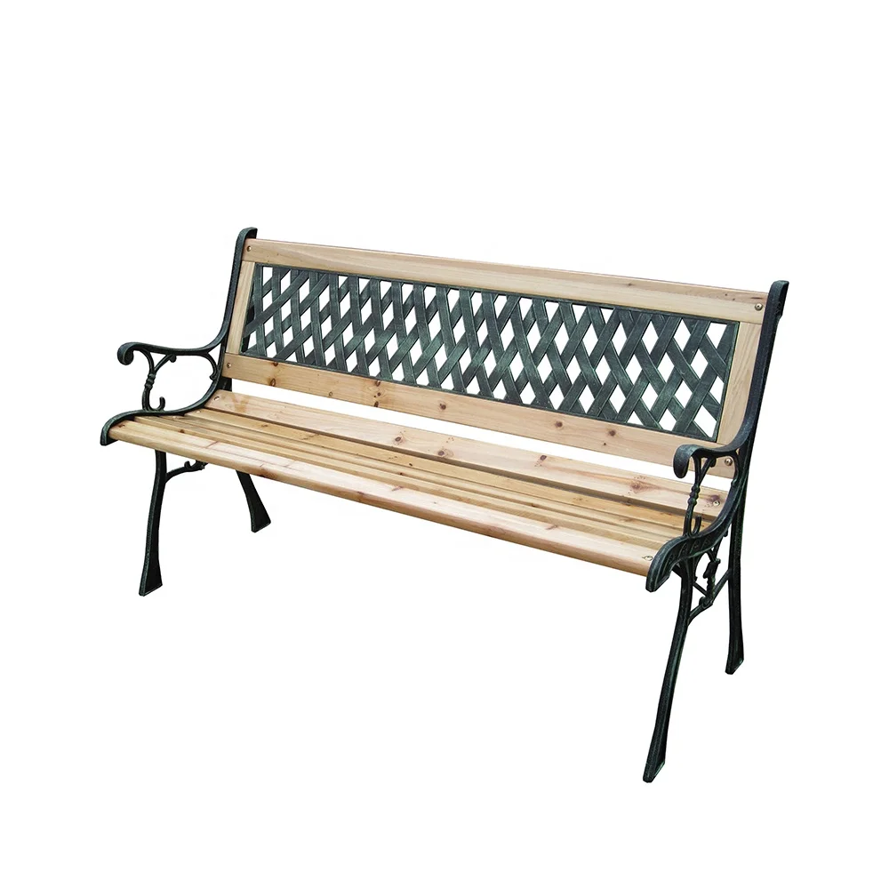 
Factory price cast iron legs garden bench with wood back 