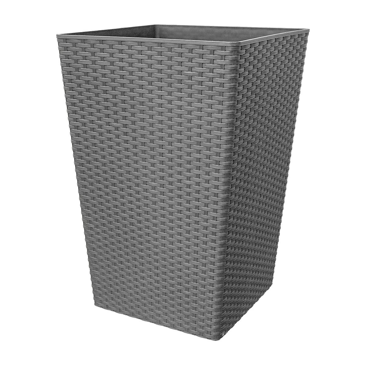 New style modern square large size decorative resin plastic plant pot rattan planter pots