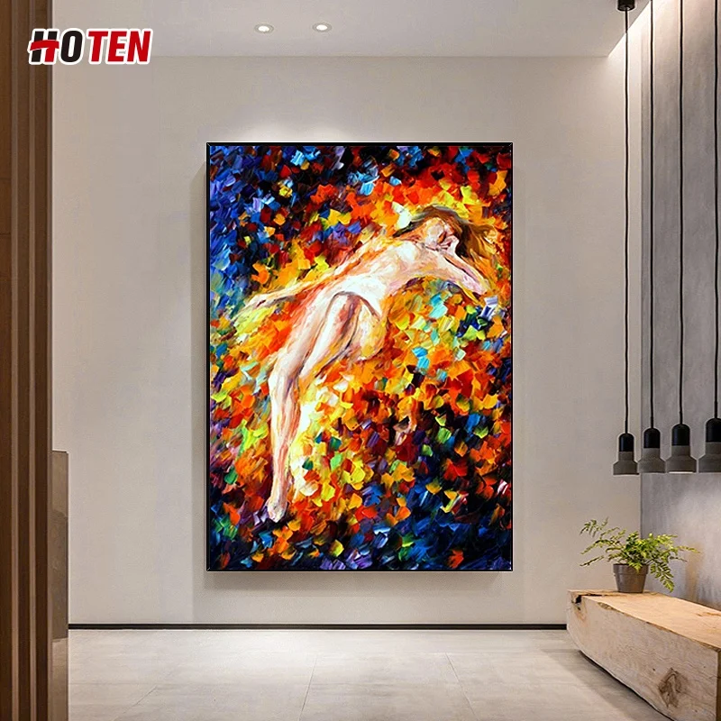 beautiful dancing of sexy young girl nude woman back pictures   Hand painted oil painting modern Bedroom canvas