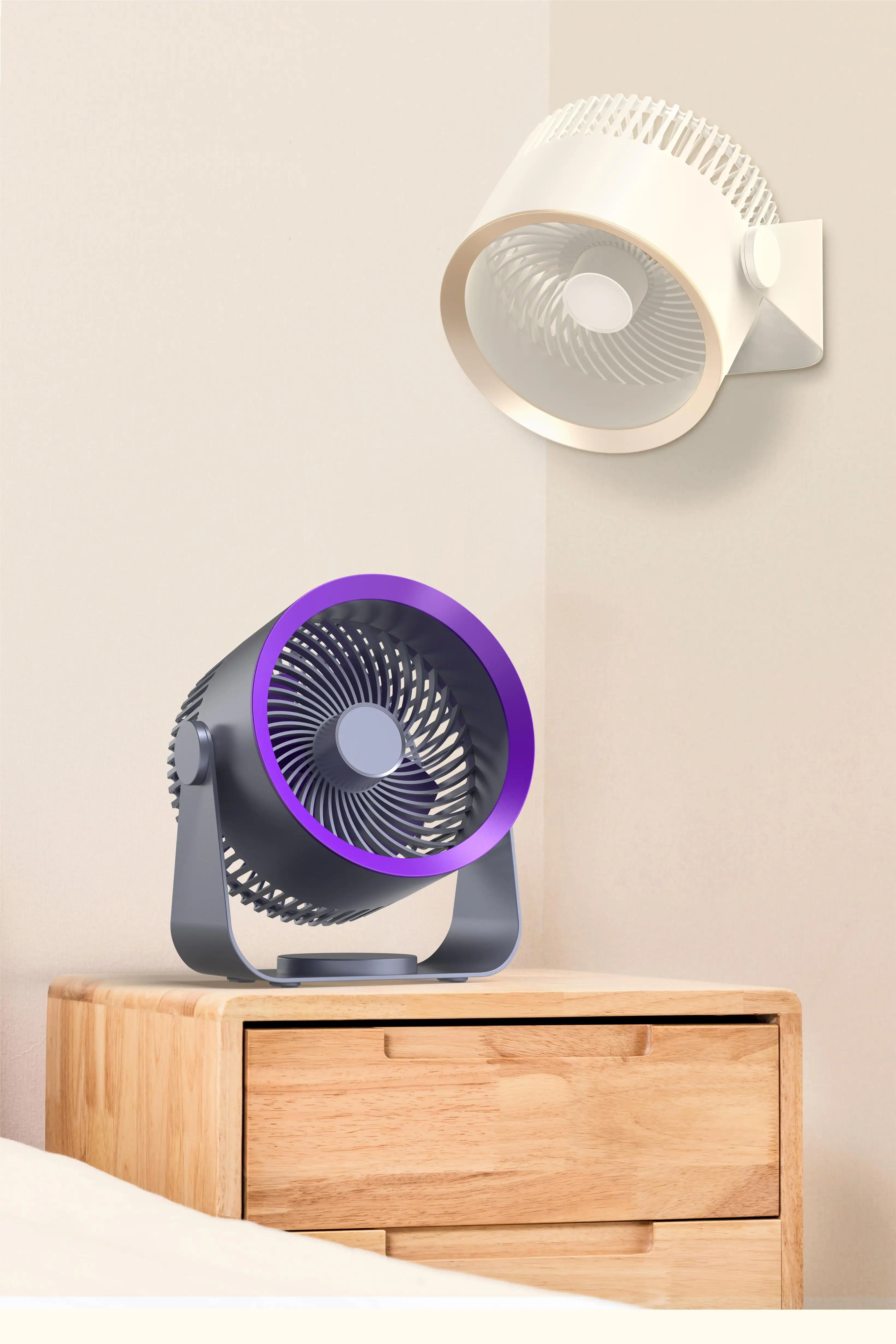 Portable wall mount fan table fan  household or outdoor air circulation cooling USB rechargeable wireless fan