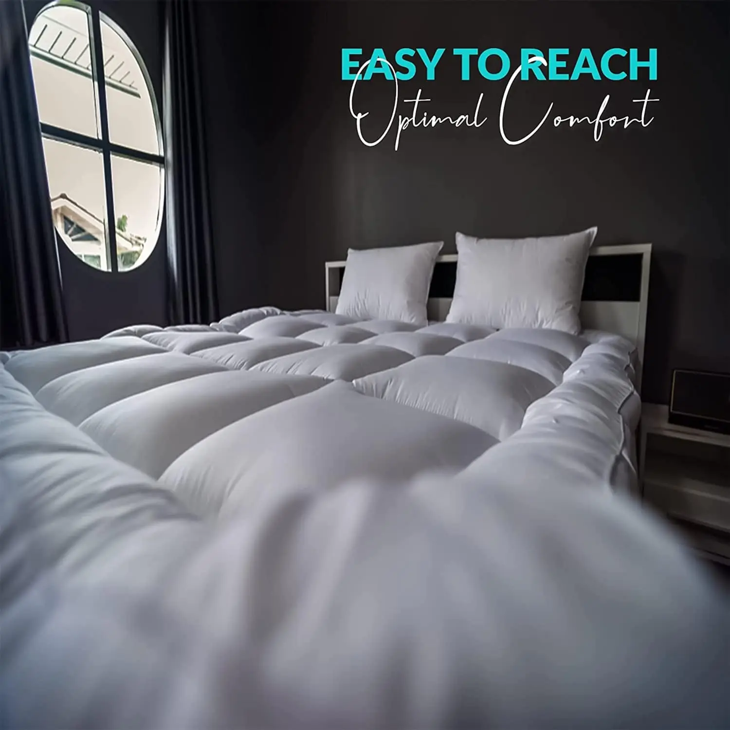 Microfibre Mattress Topper 4 Inch/10 cm Supersoft Box Stitched and Elasticated Corner Straps