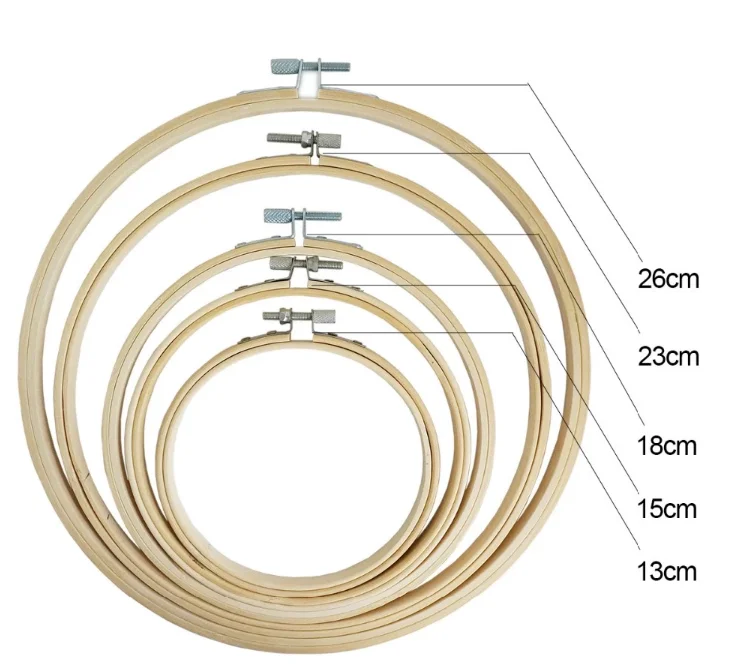 factory price bamboo embroidery hoop circle with different sizes