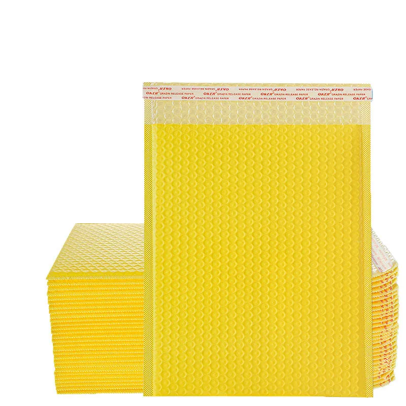 Custom Printing Mailers PE Poly Kraft Paper Mail Envelope Bag Bubble Yellow