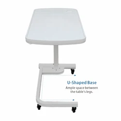 Hospital Style Heavy Duty Steel Frame Multi-purpose Standard Over Bed Table For Hospital