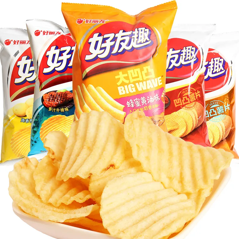 
High quality and low price Puffed Snacks big wave Potato Chips Honey butter flavor 45g 