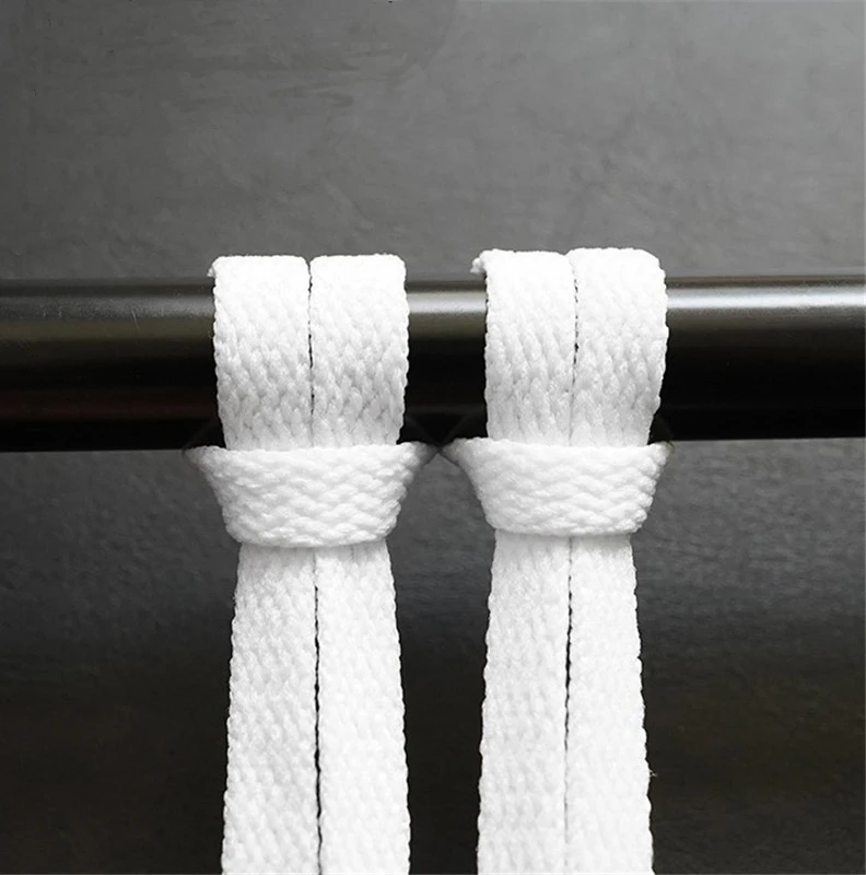 Classic Black And White Factory Wholesale Canvas Shoe Laces Custom Color Polyester Flat Shoelaces Roll