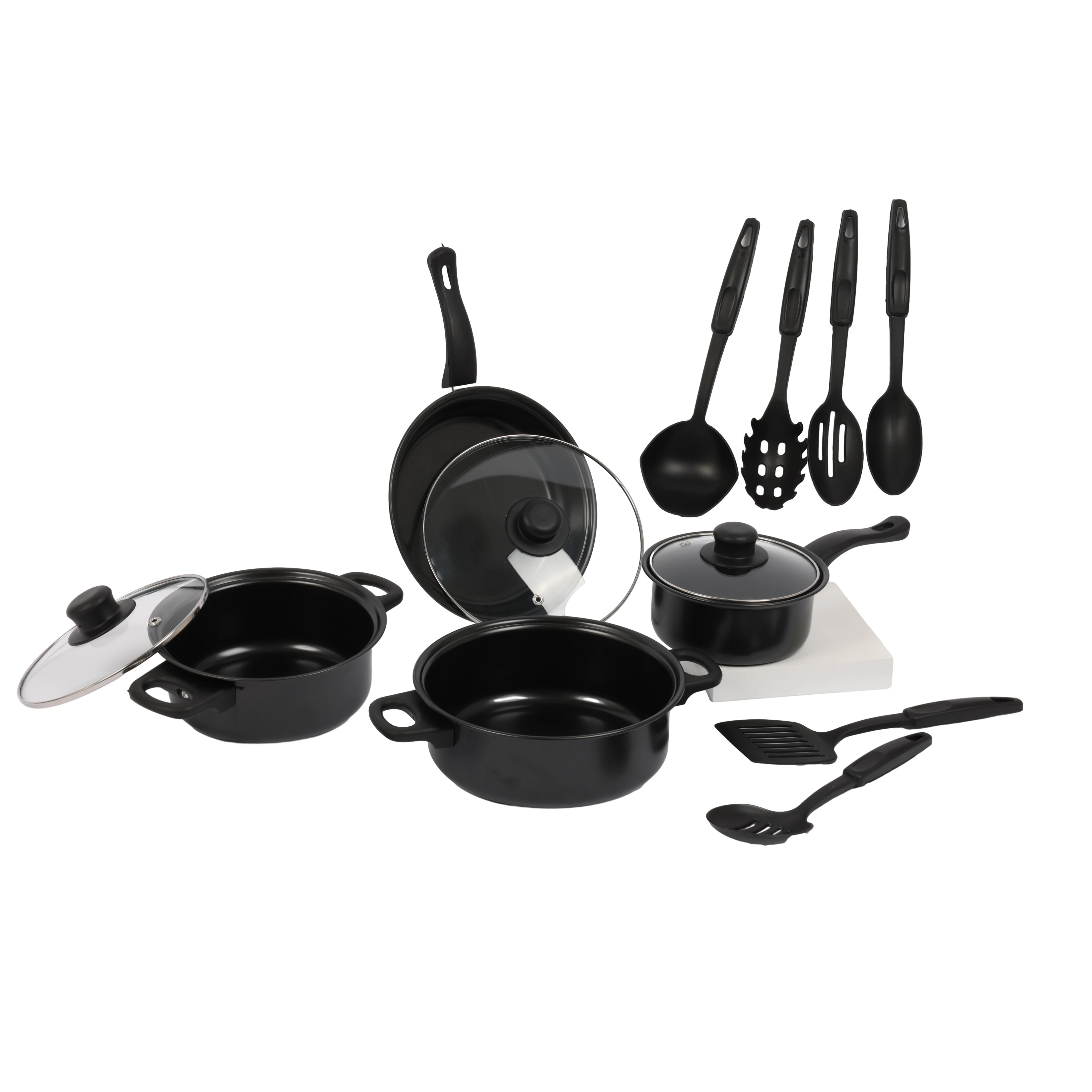 MU Cookware sets wholesale 13 pcs iron kitchen pots and stick cast iron aluminum ware cooking  accessories utensils tefal
