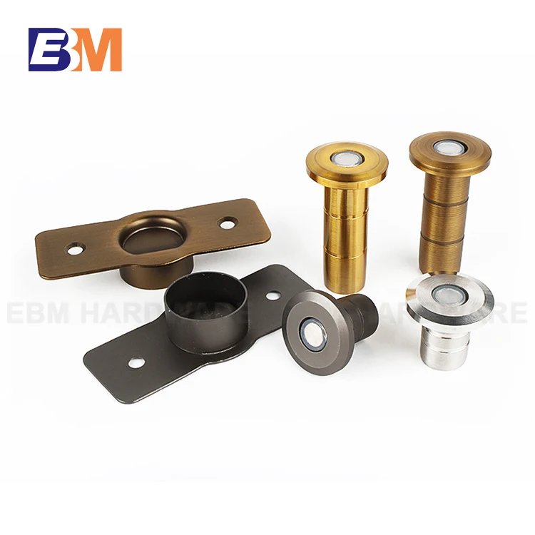 Magnetic Black Metal Solid Rigid Door Holder Heavy Duty Stainless Steel Magnetic Concealed Invisible Door Stopper Catch