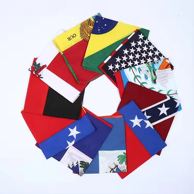 Spain Genmary Portugal National UK USA Brazil National Flag Print Headband Bandana
