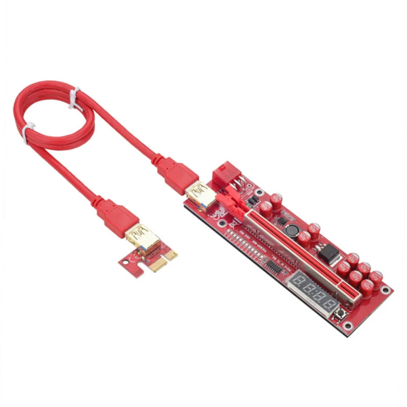 Hot Selling PCI Express x1 x16 USB 3.0 Cable 10 Capacitors V014 Pro PCI-E Riser Card Adapter for GPU