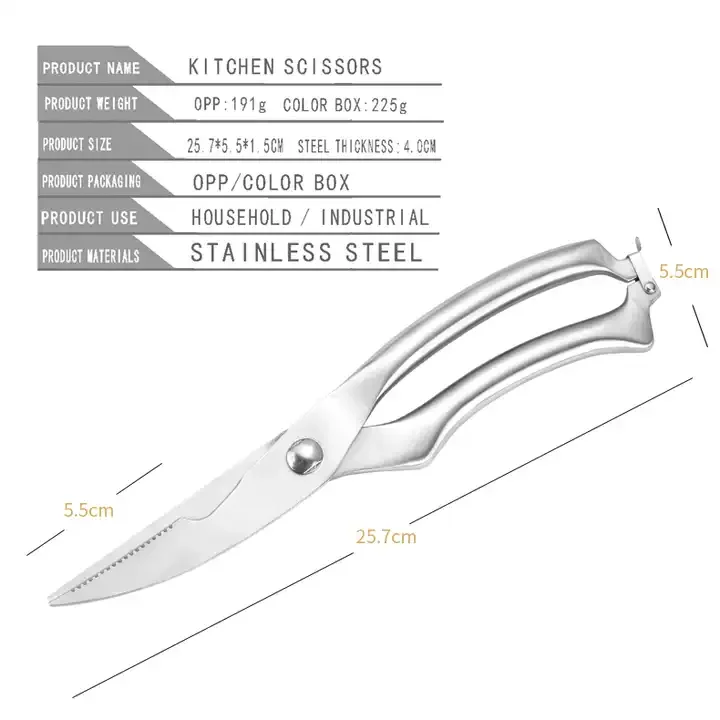 Kitchen Scissors All Purpose Heavy Duty Meat Scissors Poultry Shears, Dishwasher Safe Food Cooking Scissors