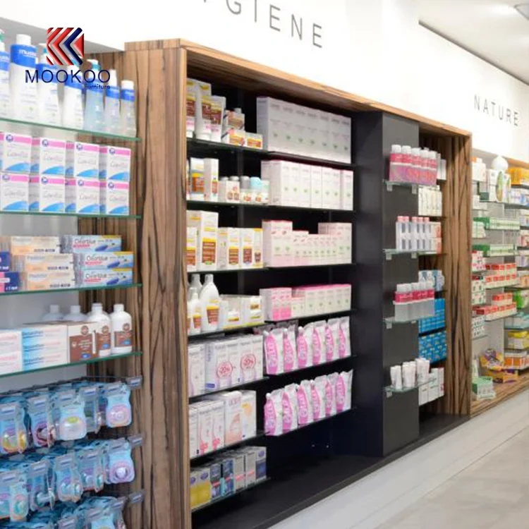 Retail Pharmacy Shop Interior Design Modern Customized Drug Store Display Furniture