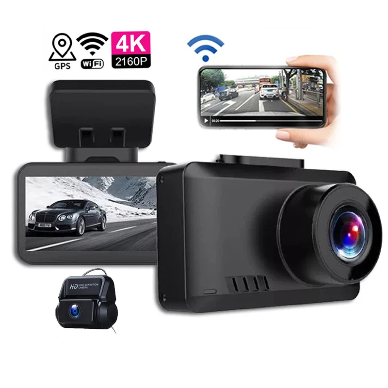 Лидер продаж 2021 автомобильная камера ночного видения 4K с Wi-Fi и углом обзора 170 градусов черная коробка для