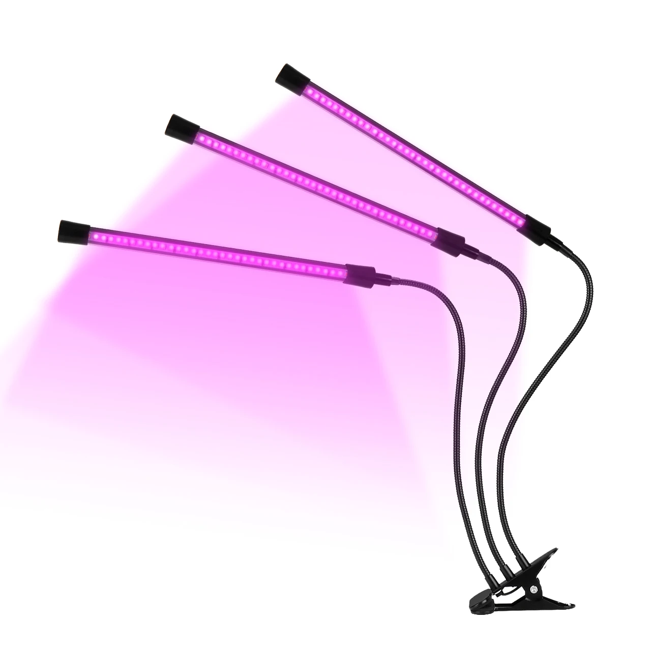 EU Black 3 Heads Red Blue Color Led Grow light 5V 2835 Led Desk Clip Lamp with usb connector