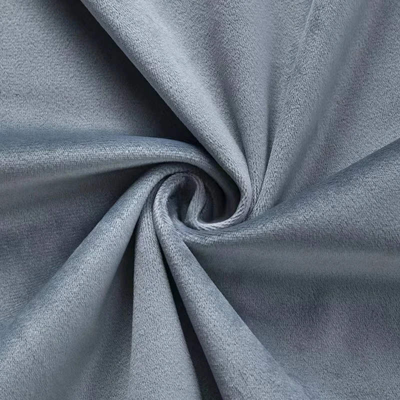In Stock Item Holland 300gsm solid color shiny type soft feeling plain velvet upholstery for sofa fabric