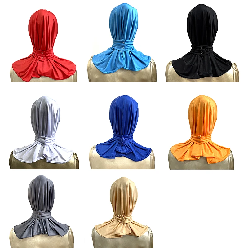2022 New Style Hijab Scarf Shawl Tie Casual Solid Color Muslim Fashion Cover Neck Hijab Ninja Inner Hijab