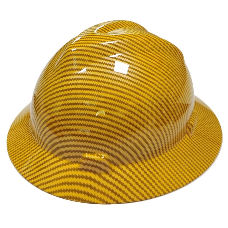 Darlingwell New fashion carbon fiber pattern Full brim safety helmet ANSI Z89.1 Mining work safety helmet hard hats