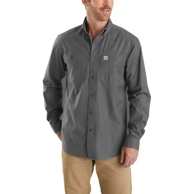 Wholesale 100% Cotton Long Sleeve Work Uniform Shirt For Men pure cotton work clothes