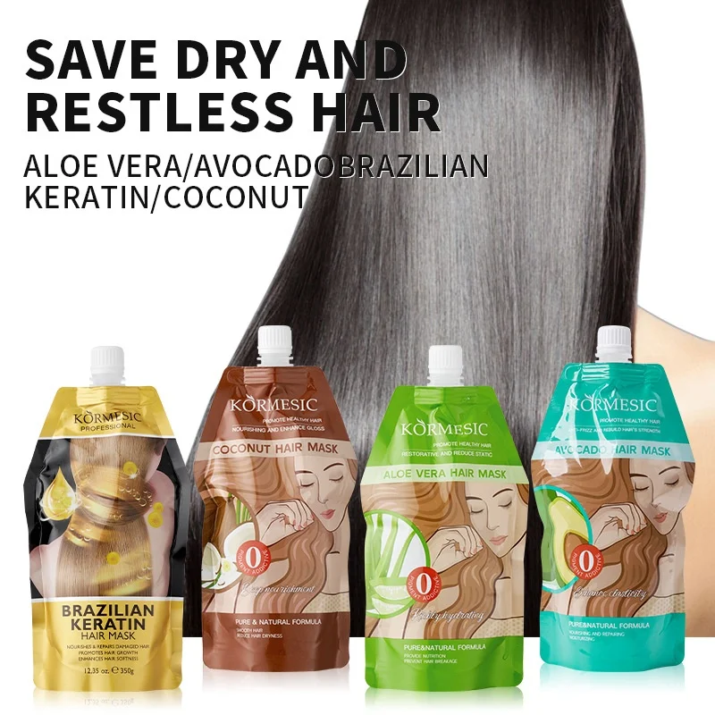 Keratin Hair Mask Organic Cream with Collagen Hair Repair and Smoothing Moisturizing Herbal Coconut Oil Argan Oil