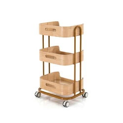 Хит продаж, 3-ярусная тележка для спа-хранения, деревянная тележка для косметических инструментов