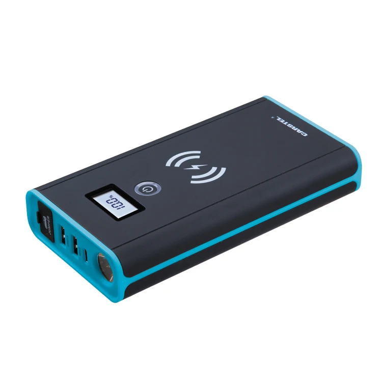 Engine Start and Wireless Charge with LED Light 4-Cell 10000mAh Lithium Battery Built-in Jump Starter