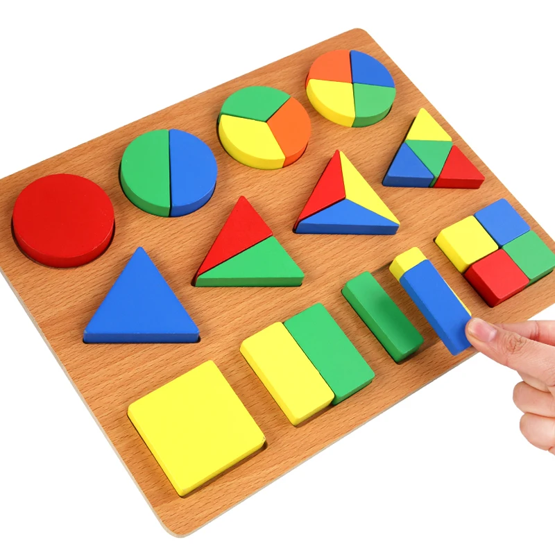 educational toy Kids Geometric Blocks Colorful Shape Matching Game Children Puzzle Toys
