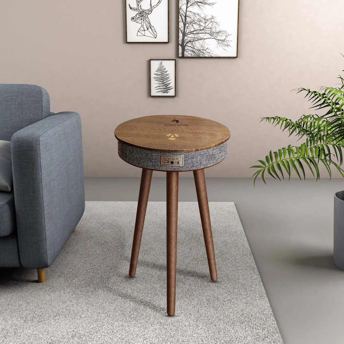 Интеллектуальная мебель HOMEMORE журнальный столик деревянная кровать hifi динамик Беспроводная зарядка qi настольное зарядное устройство с