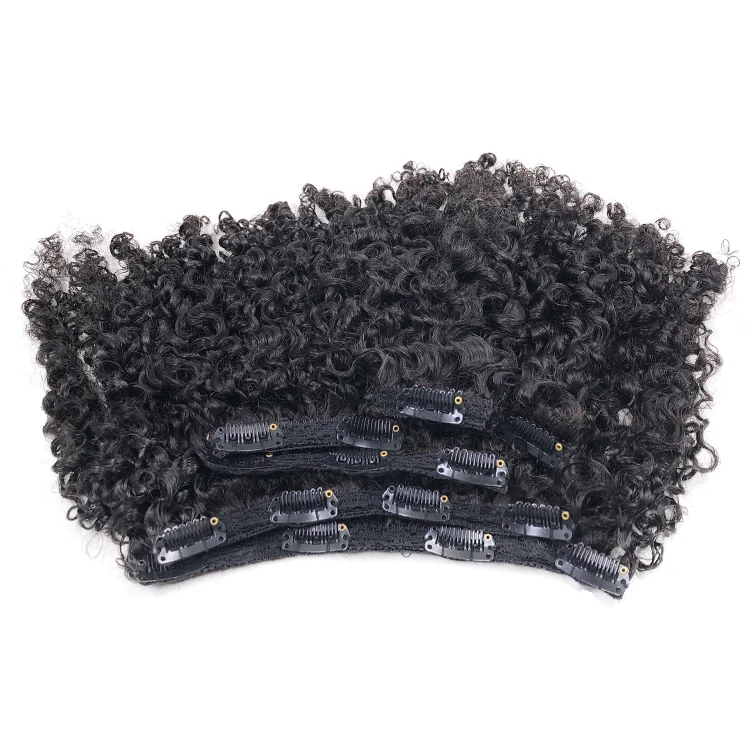 100% Virgin Human Hair Extensions Raw Afro Kinky Curly Clip-in 4A 4B 4C Waves Double Weft Lace Closure-Wholesale Price