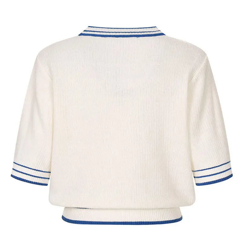 Factory casual knitted short sleeve sweater set woman short cardigan vest tank top sweater set for women