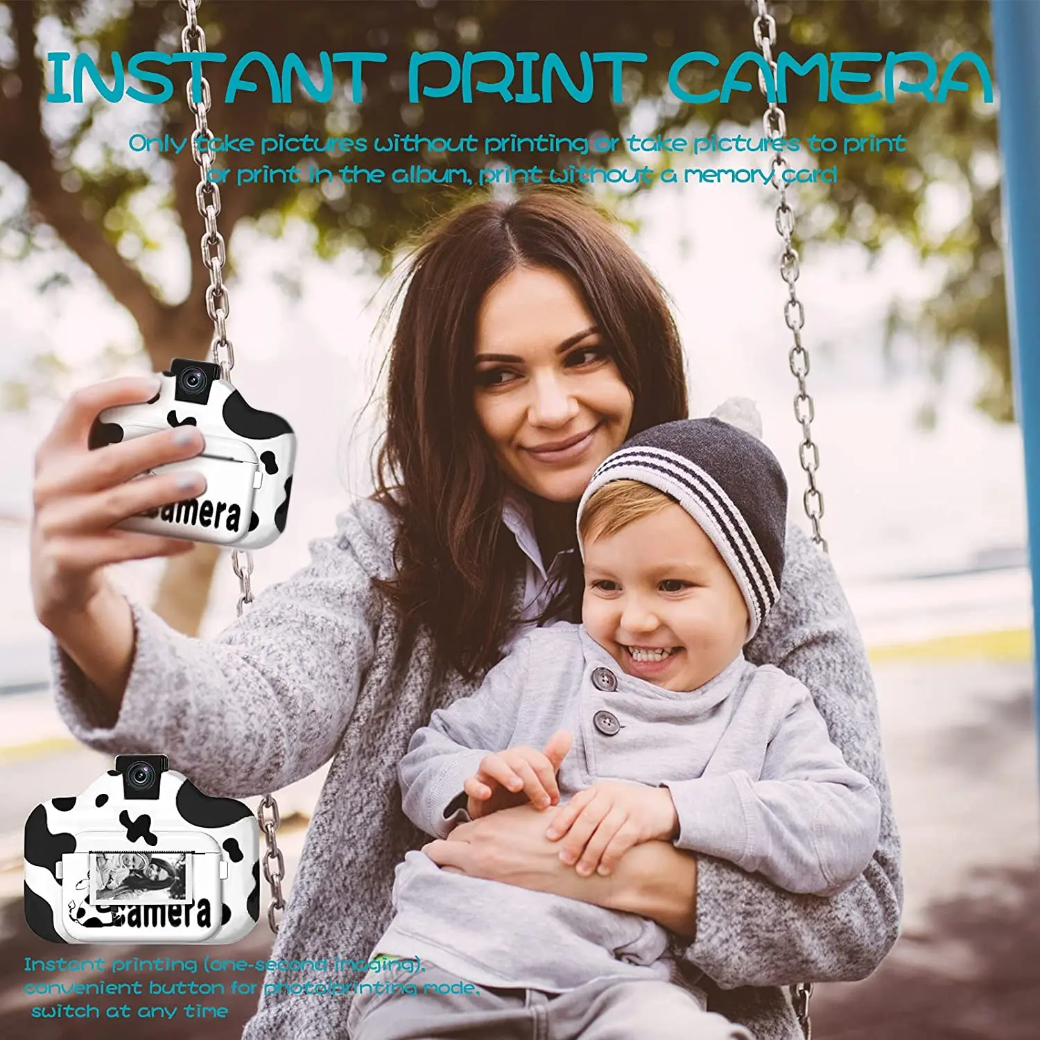 Retail and wholesale  Instant Print Camera  8MP WIFI 3-in-1  2.4 Inch Screen Rechargeable Portable Kids Mini Video Camera