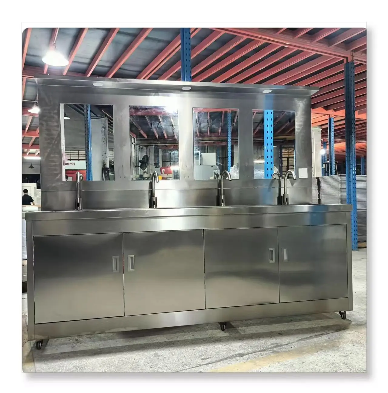 Hot sale fabrication sheet metal stainless steel laboratory furniture medical cabinet with sink