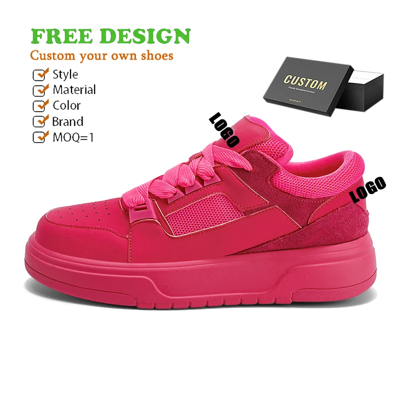 OEM Shoes Manufacturer Logo Custom Chunky Skateboard Walking Shoes Men Multy Colours Non Slip Thick Bottom Shoe for Men