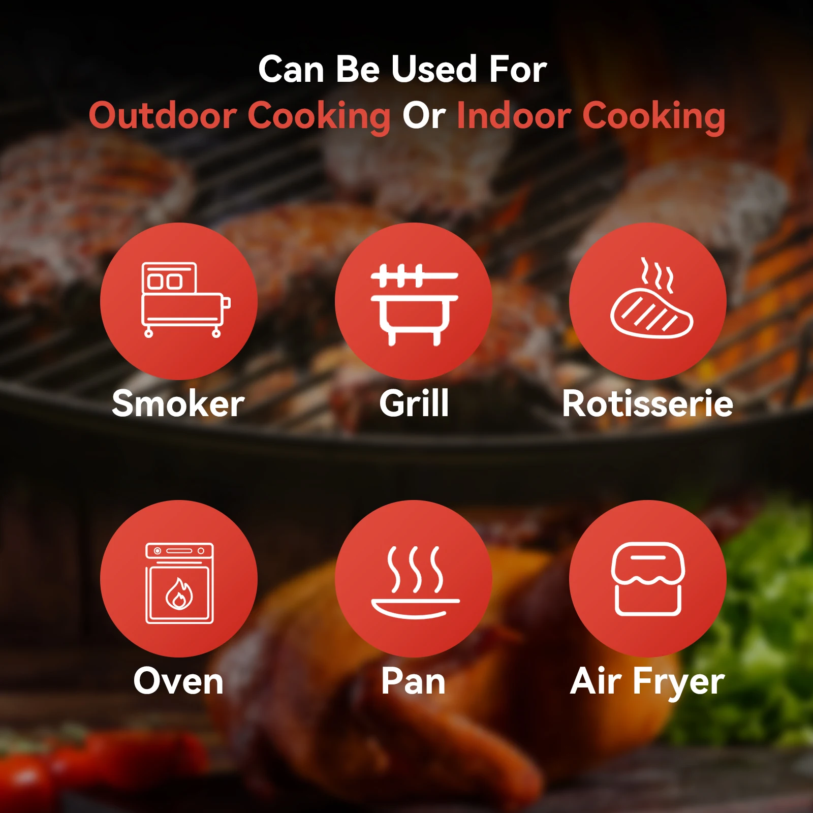 M6 Meat Thermometers BBQ Long Range Smart BBQ BlueTooth Cooking Thermometer Digital Wireless Meat Thermometer with Bluetooth