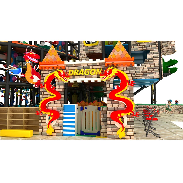 Cowboy Soft Play Games Naughty Neverland Toys Amusement Park Bouncing Castle Slide Indoor Playground Equipment For Kids