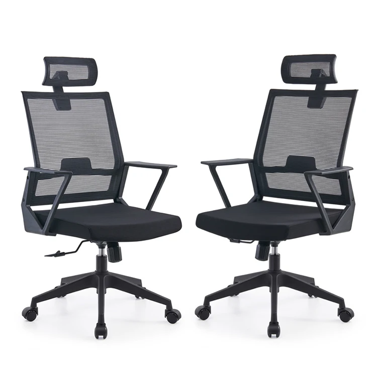Простое и стильное черное офисное Сетчатое кресло, цена, увеличение вращающегося регулируемого пояса, сетчатый изогнутый подголовник, офисное Сетчатое кресло