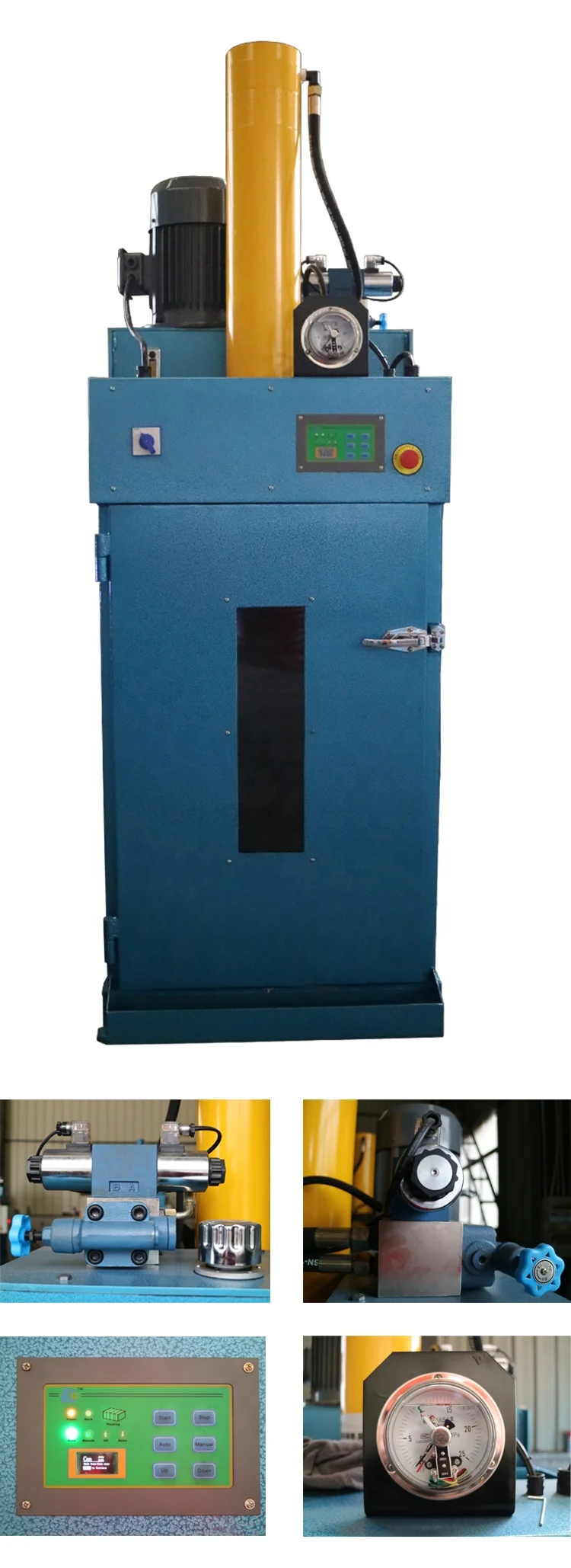 Vertical electric Oil Drum Barrel Bucket Press Compactor Machine