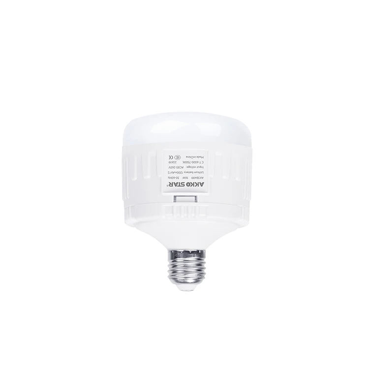 AKKO STAR Высококачественная батарея PBT + PP 6500K AC 85-265V 16W E27 18650 1200mAh * 2 аварийный свет