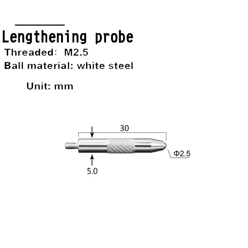 Altimeter M2.5 Dial Indicator Ruby Cemented Carbide Ball Probe Altimeter Standard Probe Spherical point