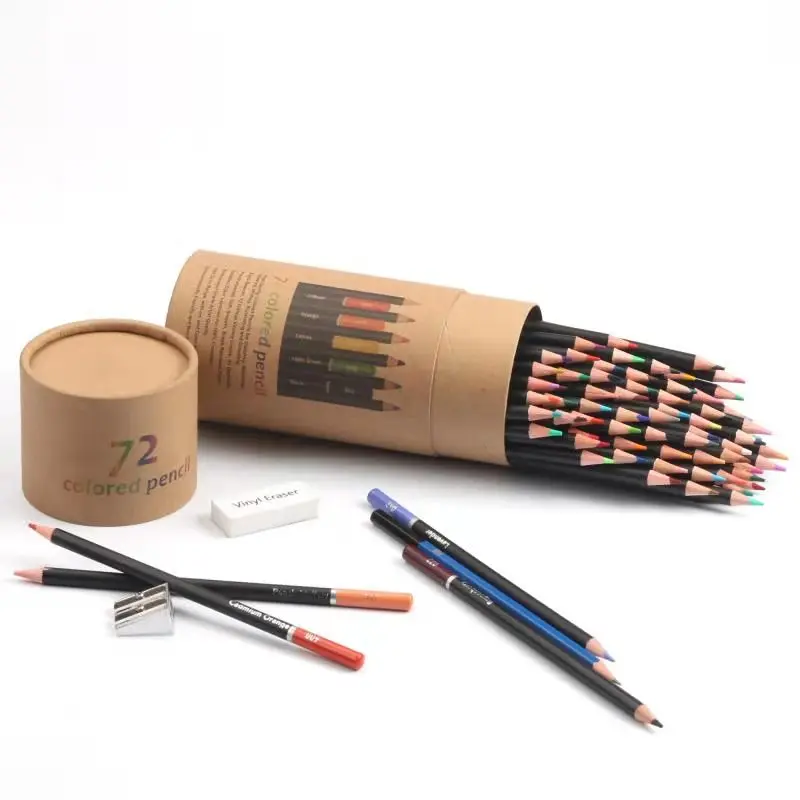 KALOUR 75 Color Pencil Set In Paper Cylinder with 72 Color Pencils Sketch Pencil Eraser and Sharpener for Sketching and Drawing