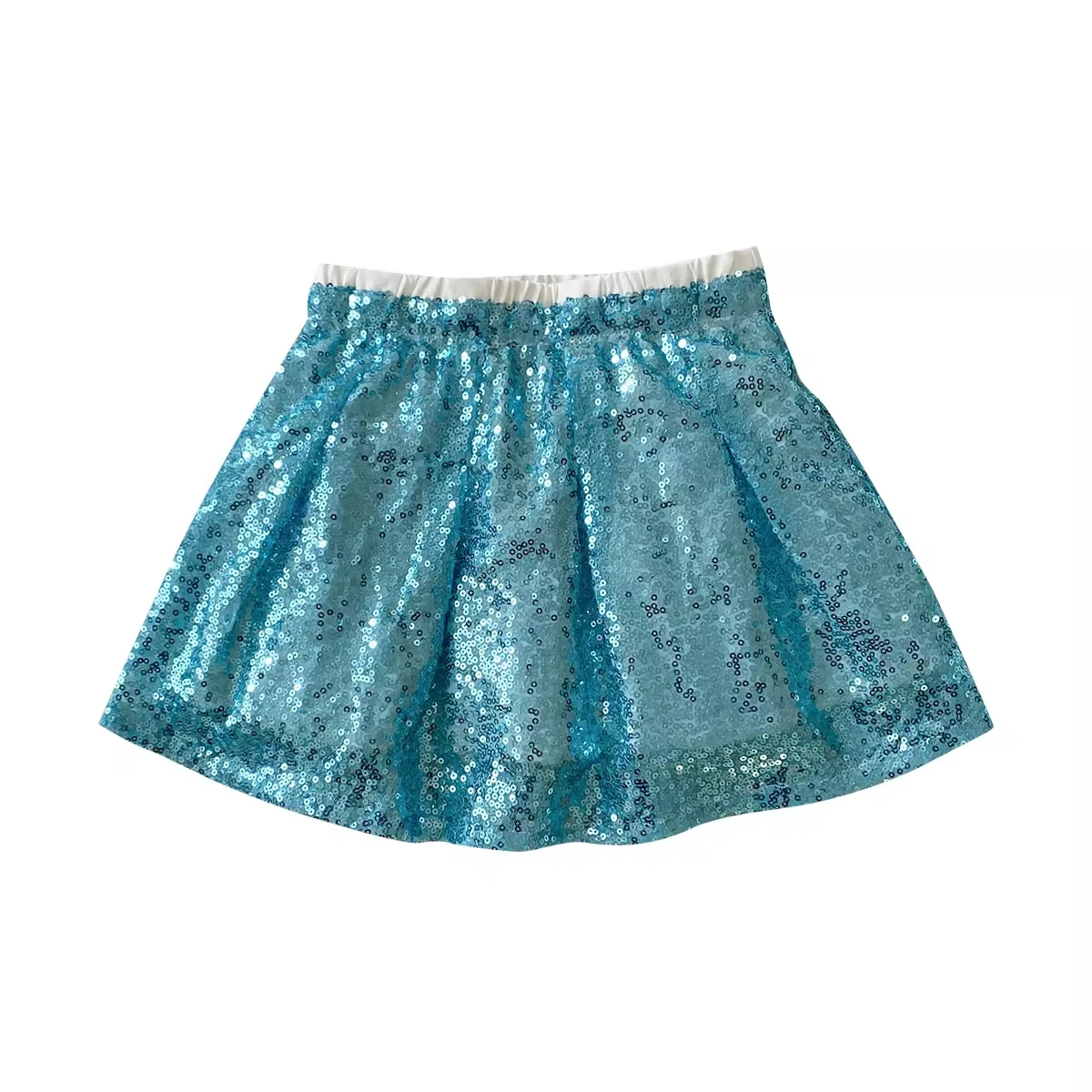 Blue sequin skirt summer new foreign style baby girls fashion flash princess short skirt
