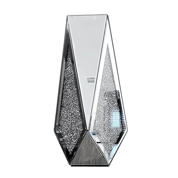 Современная роскошная декоративная напольная ваза с измельченным бриллиантом для цветов, большая стеклянная зеркальная ваза для домашнего декора