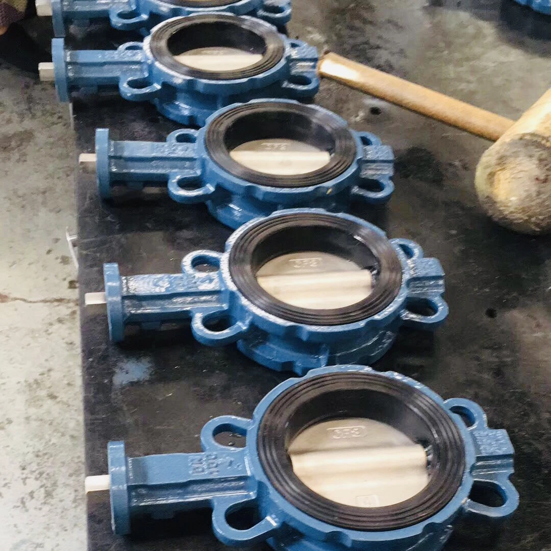 SS304 Disc Cast Iron Ductile Iron Wafer Type Handle Manual Operation Butterfly Valve To Saudi Arabia