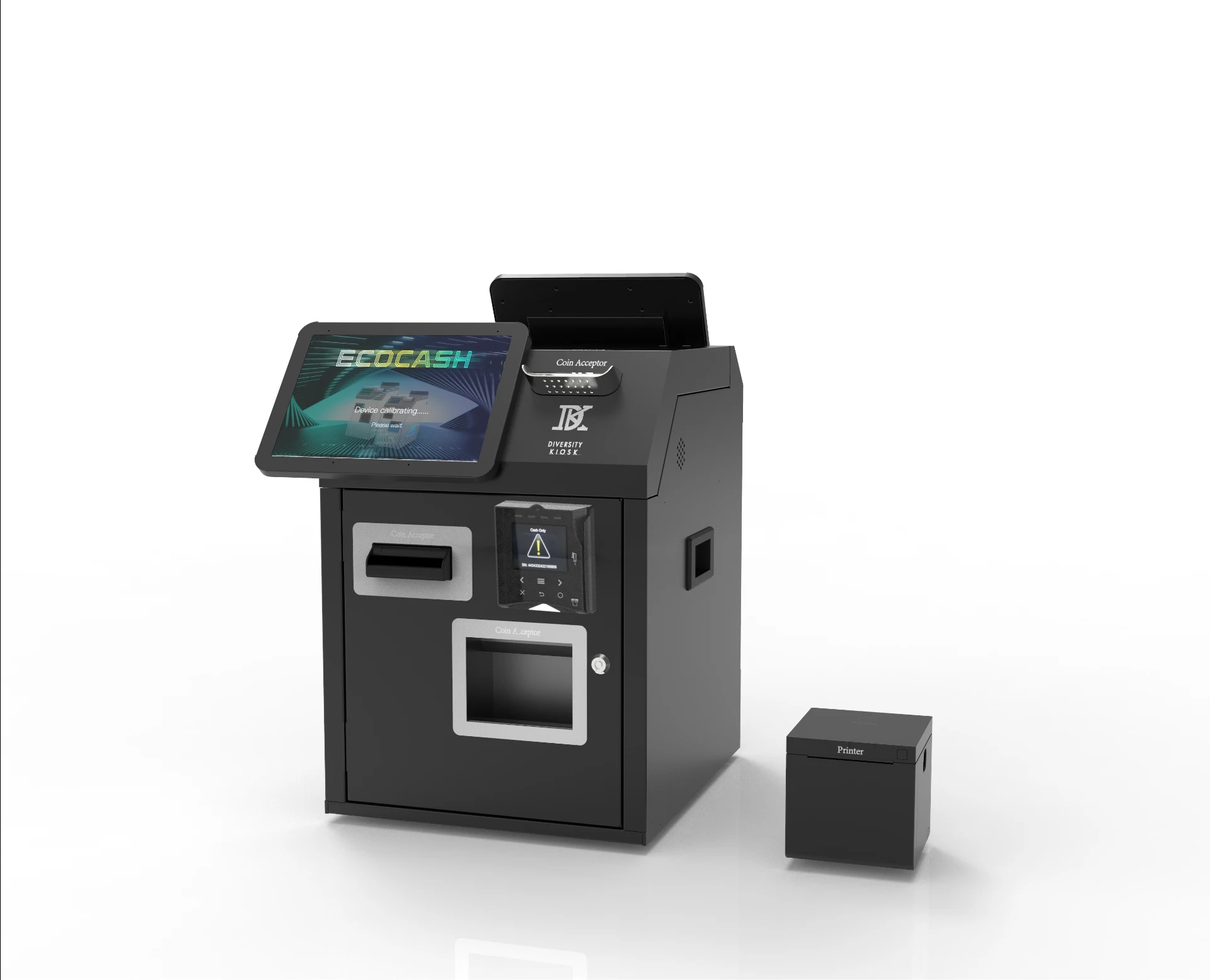 Smart HD Touch Screen Deposit notes and coins Original Bank ATM Machine Cash Deposit and Withdraw Terminal Device Display Cabine