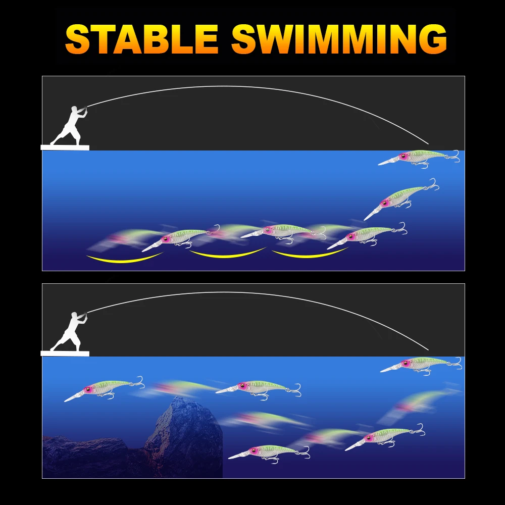 HONOREAL 2023 New Style Wholesale 60mm 5g 0-0.6m  Floating Hard Plastic Trout Fishing UV Laser Coating Wobbler Minnow Lure