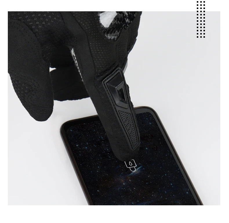 Motorcycle Motorbike motocross Anti Fall Carbon Fiber Knuckle pvc finger Joints Protection Touch Screen blue racing gloves