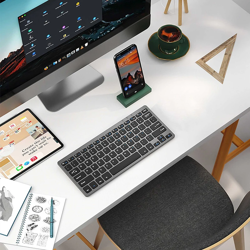 Hot Selling Slim Portable ABS Wireless Bluetooth Keyboard For Mac PC iPhone iPad IOS Android Windows